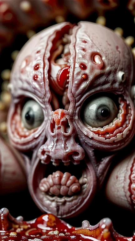 ((bad quality)), ((disturbing)), ((NSFW)), ((trypophobia)), ((ultra-detailed close look)), (the image must be so disturbing it makes you wanna puke), ugly, frustrating, terrifying, horrible, ((gore)), ((so much blood)), trypophobia, skin layers peeled, (real poo splashed), ((blood everywhere)), (((splashed limbs))), (unborn baby but adult), ((peeled-off skin)), ((real blood)), (((rotten))), ((((rotten bloody parts)))), ((((bloody fetus))))