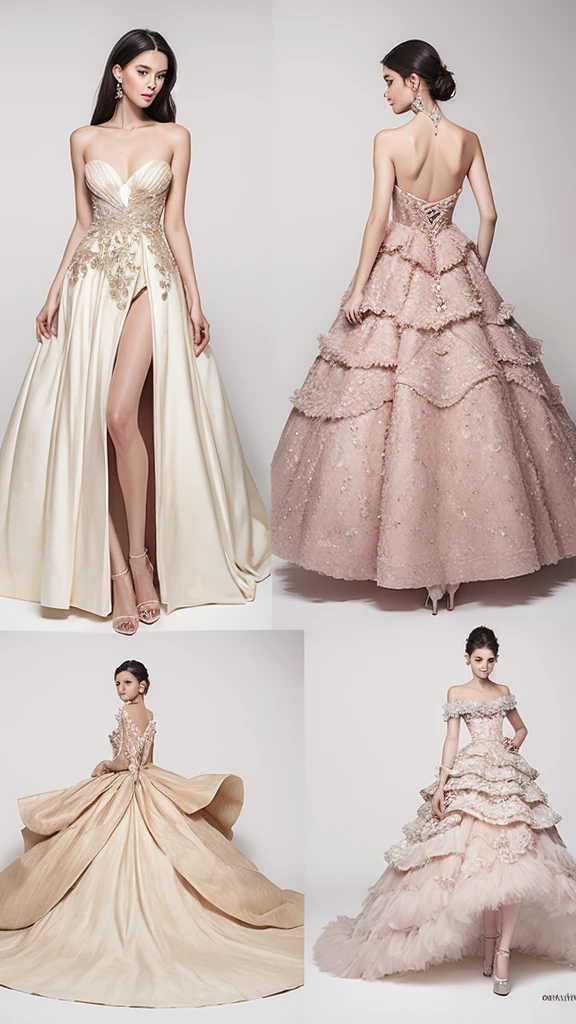Haute couture dresses or sketches
