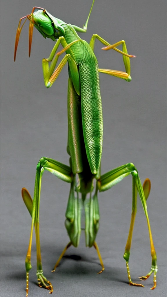 A praying mantis is born from a dog, horror, ugly