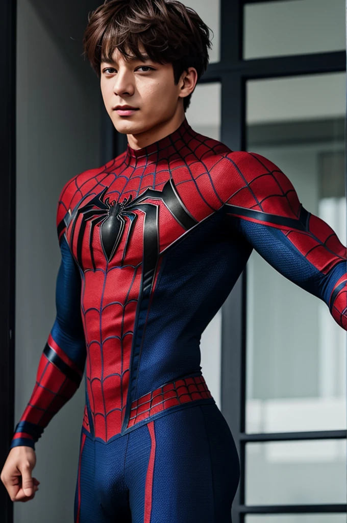 Jeon Jungkook dressed as Spiderman