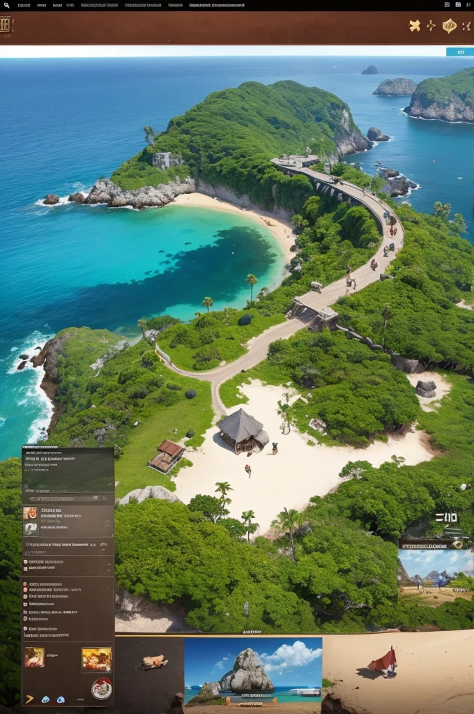 Make a Tarisland game background with the image of the game's castle, on the front, the face of a cartoon bulldog with a bandana on its head stands out, a curved text in the central part written DogsDoMangue in cordourada