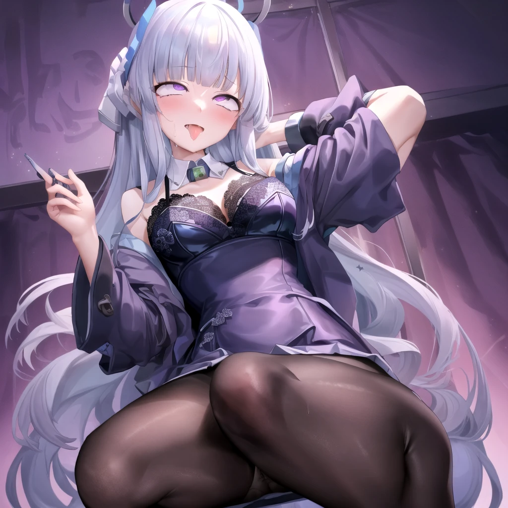 (masterpiece:1.3), (Absurd:1.3), (Highest quality:1.3), (Super detailed:1.3),(Best Shadow:0.7)(Processing wool), Perfect Anatomy, One Girl, alone, just, just-衣装, Hello, Grey Hair, Purple eyes, Blunt bangs, とてもLong Hair, Sleeveless, , (masterpiece),(Highest quality),(Very detailed),(Best illustrations),(Best Shadow),(Absurd),(Detailed Background),(so beautiful), (masterpiece),(Highest quality),(Very detailed),(Best illustrations),(Best Shadow),(Absurd),(Detailed Background),(so beautiful)Noah, One Girl, alone, Big Breasts, Long Hair, , , Nipples, , , , Hollow Eyes, , , , , Hollow Eyes, , , , , Detailed super oily shiny skin, Wet, , , Roll your eyes, , The pupils constrict, , , heart, , , Open your mouth carelessly, , , , abstract pattern, , saliva trail , pussy, , , night , Fractal Art, Pink Neon Lights, , Motion Blur, Fluid movement, Rich and vibrant color palette, , Mysterious glow, orgasm, ahegao, rolling eyes, cross-eyed, crazy smile, latex, squatting, arms behind head,