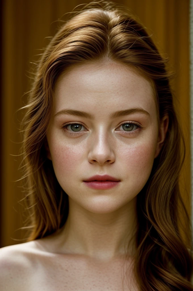 a stunning photo of sks woman smirking, natural lighting, epic character composition, sharp focus, film grain, looking at camera, (cum in mouth:1.2)