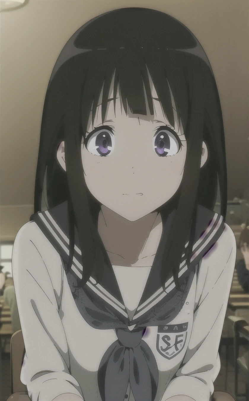 masterpiece, Highest quality, bed_teeth, Closed_mouth, collarbone, Looking_in_Audience, neckerchief, indoor, Sailor_collar, School_uniform, Seraphim, Disgusting face, 一人in, upper_body, roadside,Sitting in a chair,Spreading her legs,Satin panties are visible,