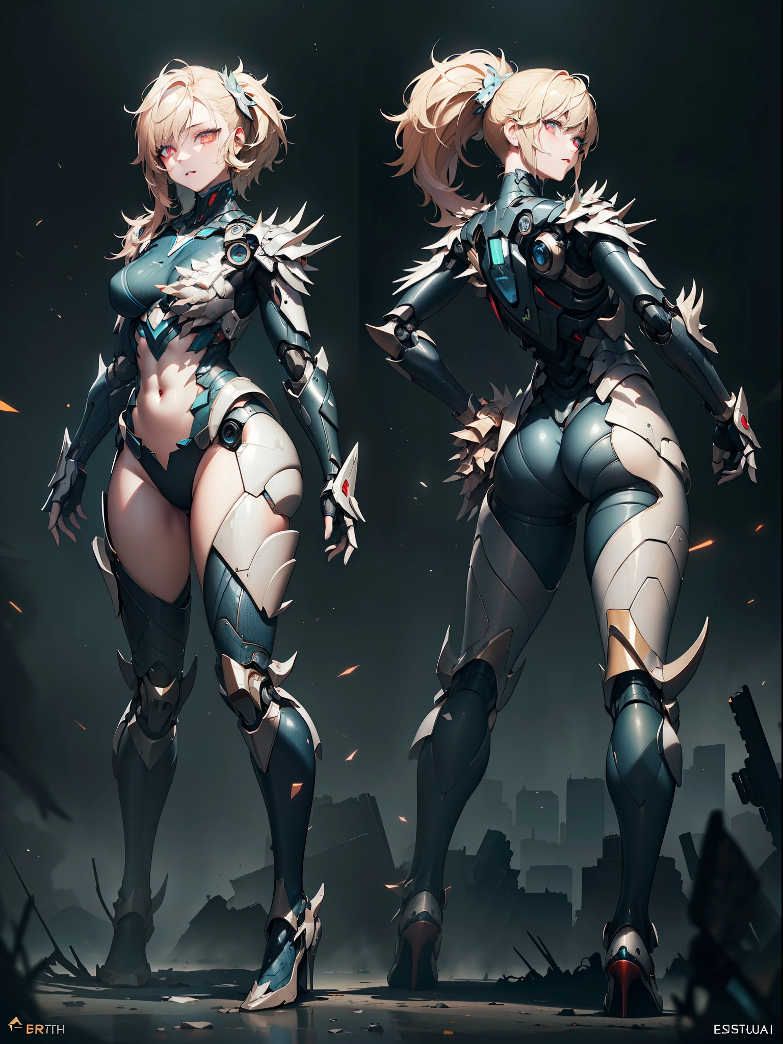A mechanical girl of the future,gleaming metal,shimmering robotic movements,ethereal,Futuristic technology,advanced artificial intelligence,neon-lit cityscape,Metallic exoskeleton,highly detailed facial features,glowing LED eyes,meticulously crafted synthetic skin,extravagant futuristic fashion,hovering above the ground,exploring the urban landscape,futuristic technology,exquisite craftsmanship,metallic limbs with intricate designs,seamless integration of human and machine,surreal,otherworldly atmosphere,utopian cityscape in the backdrop,advanced weaponry integrated into her body,emitting a soft vibrant glow,expressive and captivating gaze,superhuman strength and agility,striking a pose of confidence and power,high-resolution portrait with vibrant colors and intricate details,breathtaking,awe-inspiring artwork. (best quality,4k,8k,highres,masterpiece:1.2),ultra-detailed,(realistic,photorealistic,photo-realistic:1.37),HDR,UHD,studio lighting,ultra-fine painting,sharp focus,physically-based rendering,extreme detail description,professional,vivid colors,bokeh,portraits,concept artists