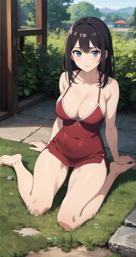 masterpiece, Highest quality, High resolution, 1 girl&#39;s hair ribbon, Tokiwadai: Put your hands in your pockets,Shame face,Sitting in a chair,Spreading her legs,Satin panties are visible,