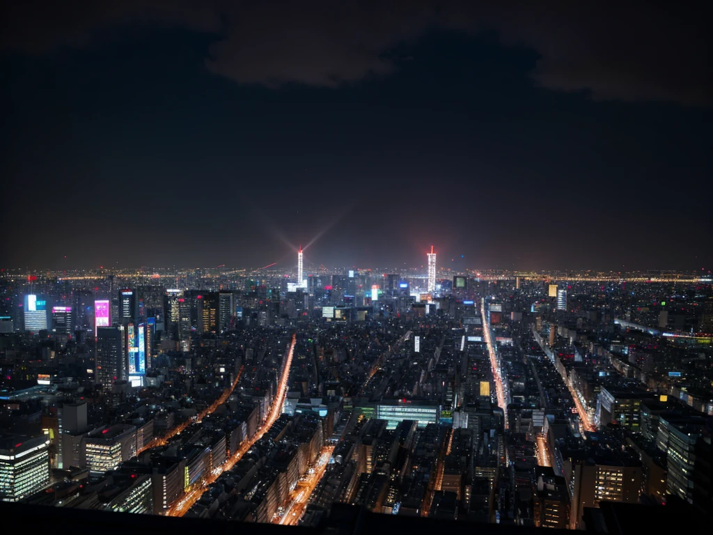 arafed view of a city at night from a window, set in tokyo rooftop, tokyo anime scene, heavy rainning at tokyo night, tokyo background, on future tokyo night rooftop, japan at night, tokyo in the background, on rooftop tokyo night, tokyo futuristic and clean, tokyo japan, neo tokyo background, japanese city at night, tokyo futuristic in background, reality photographic quality, masterpiece, 