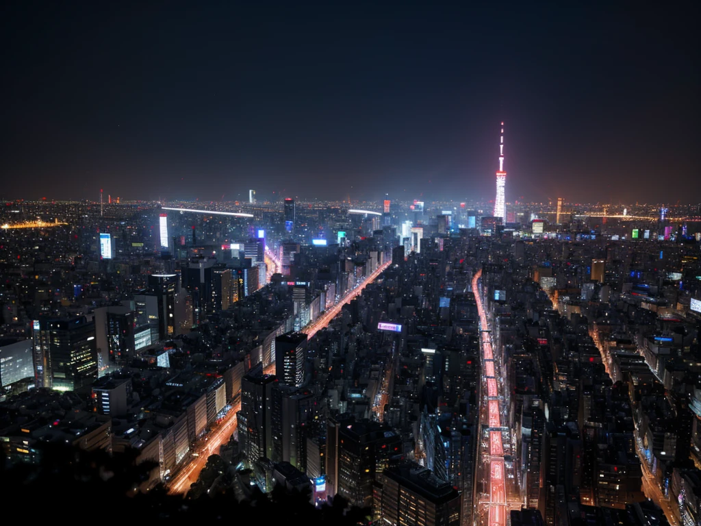 arafed view of a city at night from a window, set in tokyo rooftop, tokyo anime scene, heavy rainning at tokyo night, tokyo background, on future tokyo night rooftop, japan at night, tokyo in the background, on rooftop tokyo night, tokyo futuristic and clean, tokyo japan, neo tokyo background, japanese city at night, tokyo futuristic in background, reality photographic quality, masterpiece,