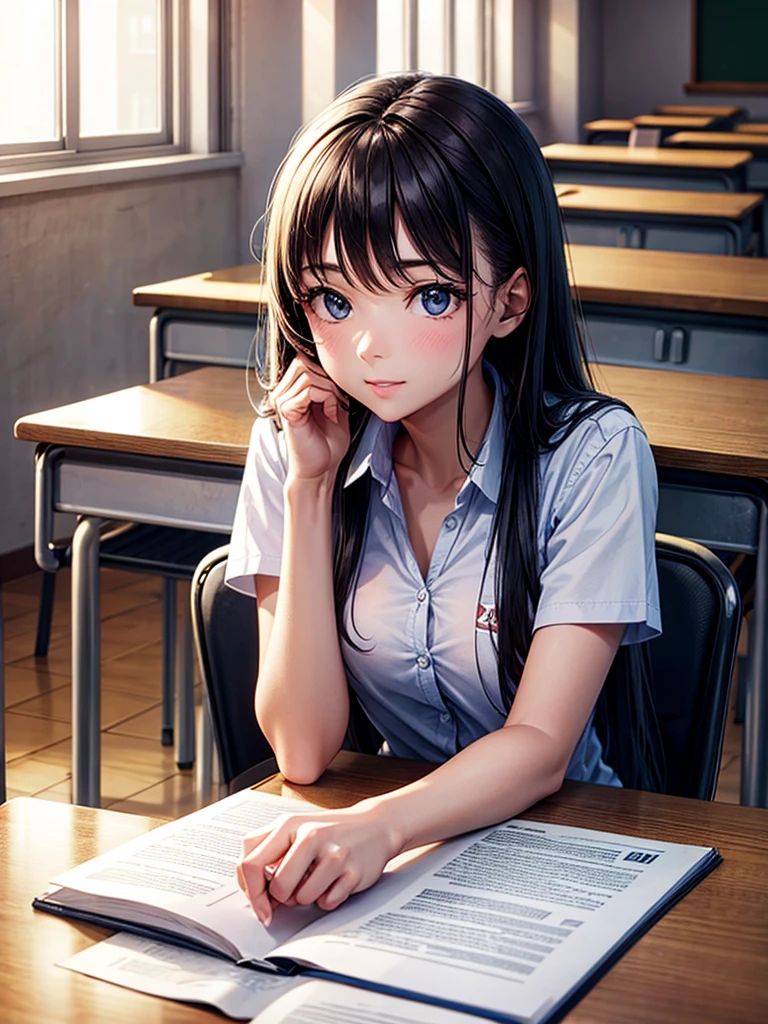 Highest quality,Highest Resolution,Students studying in a school classroom,