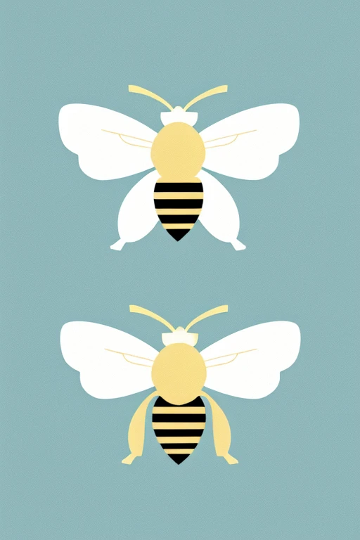 Simple elegant bee logo , linda, modern pastel color