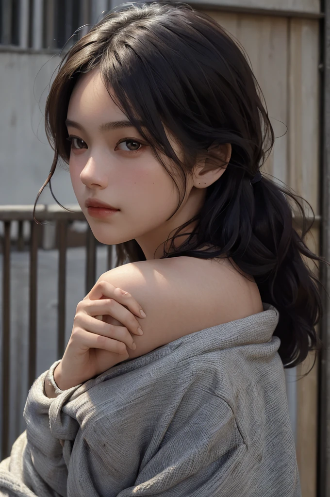 Best quality,masterpiece,ultra high res,(photorealistic:1.4),1girl,shoulder,charming,Looking at the camera,