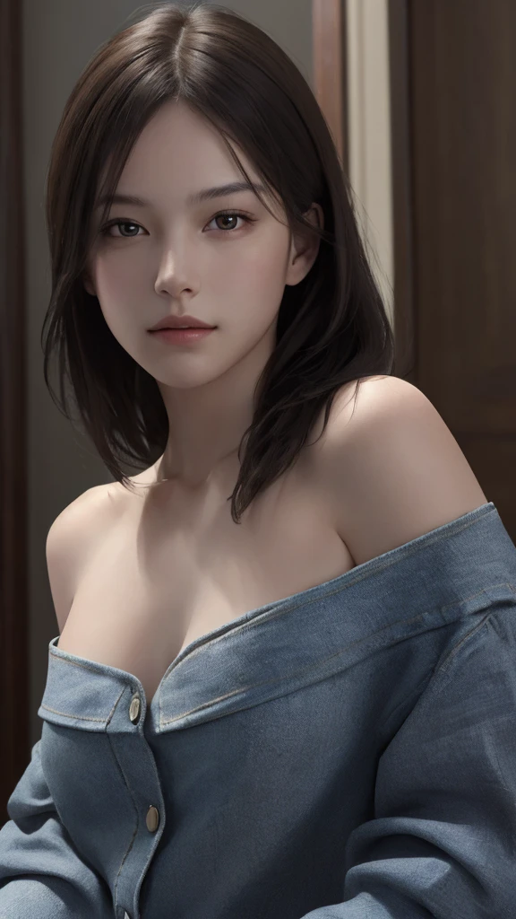 Best quality,masterpiece,ultra high res,(photorealistic:1.4),1girl,shoulder,charming,Looking at the camera,