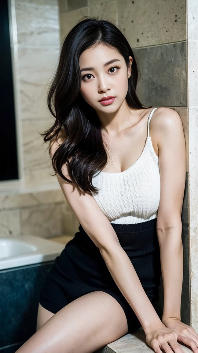 masterpiece, masterpiece, best quality, best quality, real, unity, 8k wallpaper, official art, highly detailed cg unity 8k wallpaper, ulzzang-6500, one girl, cute, professional lighting, ((long black spandex shorts: 1.37)), long hair, disheveled hair, (original: 1.2), (real: 1.4), ultra detailed, high resolution, ultra detailed, fantastic, Fine details, cinematic lighting, simple costumes, detailed clothing texture, bed, sleeping on your back, legs closed, projected from above. (8k, RAW photo, highest quality, masterpiece: 1.27), (realistic, photorealistic: 1.37), physically based rendering, handsome, masterpiece, highest quality, high resolution,