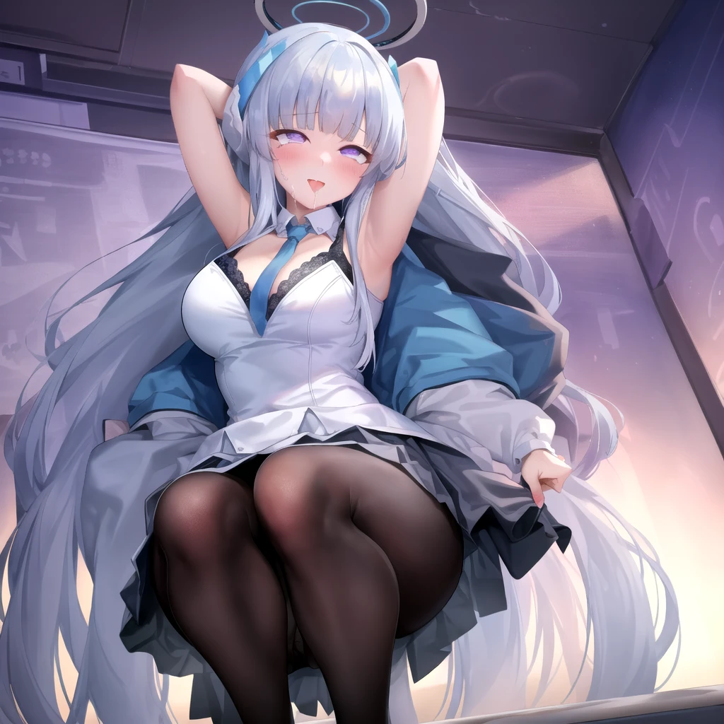 (masterpiece:1.3), (Absurd:1.3), (Highest quality:1.3), (Super detailed:1.3),(Best Shadow:0.7)(Processing wool), Perfect Anatomy, One Girl, alone, just, just-衣装, Hello, Grey Hair, Purple eyes, Blunt bangs, とてもLong Hair, Sleeveless, , (masterpiece),(Highest quality),(Very detailed),(Best illustrations),(Best Shadow),(Absurd),(Detailed Background),(so beautiful), (masterpiece),(Highest quality),(Very detailed),(Best illustrations),(Best Shadow),(Absurd),(Detailed Background),(so beautiful)noa-outfit, One Girl, alone, Big Breasts, Long Hair, , , , , empty eyes, blank eyes, , , , , tears, , shiny skin, Wet, , , Roll your eyes, , The pupils constrict, , , , Drug addiction, , Open your mouth carelessly, Eyes Wide Open, , , abstract pattern, , saliva trail , , , , night , Fractal Art, Pink Neon Lights, , Motion Blur, Fluid movement, Rich and vibrant color palette, , Mysterious glow, orgasm, ahegao, rolling eyes, cross-eyed, crazy smile, , squatting, arms behind head, , water background, , masturbation, vibrator, Pleated skirt