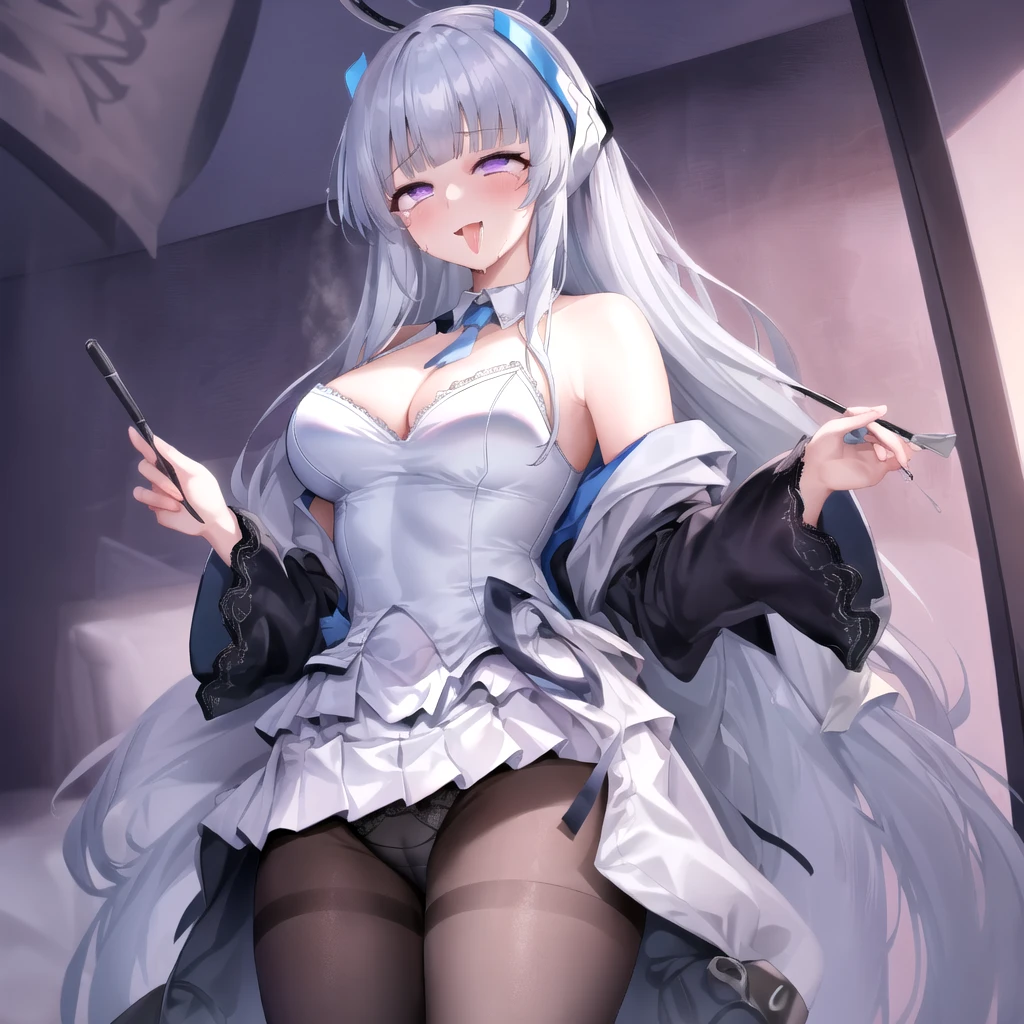 (masterpiece:1.3), (Absurd:1.3), (Highest quality:1.3), (Super detailed:1.3),(Best Shadow:0.7)(Processing wool), Perfect Anatomy, One Girl, alone, just, just-衣装, Hello, Grey Hair, Purple eyes, Blunt bangs, とてもLong Hair, Sleeveless, , (masterpiece),(Highest quality),(Very detailed),(Best illustrations),(Best Shadow),(Absurd),(Detailed Background),(so beautiful), (masterpiece),(Highest quality),(Very detailed),(Best illustrations),(Best Shadow),(Absurd),(Detailed Background),(so beautiful)noa-outfit, One Girl, alone, , Long Hair, , , , , empty eyes, blank eyes, , , , , tears, , shiny skin, Wet, , , Roll your eyes, , The pupils constrict, , , , Drug addiction, , Open your mouth carelessly, Eyes Wide Open, , , abstract pattern, , saliva trail , , , , night , Fractal Art, Pink Neon Lights, , Motion Blur, Fluid movement, Rich and vibrant color palette, , Mysterious glow, orgasm, aheolling eyes, cross-eyed, crazy smile, , , , , masturbation, vibed skirt, garter belt