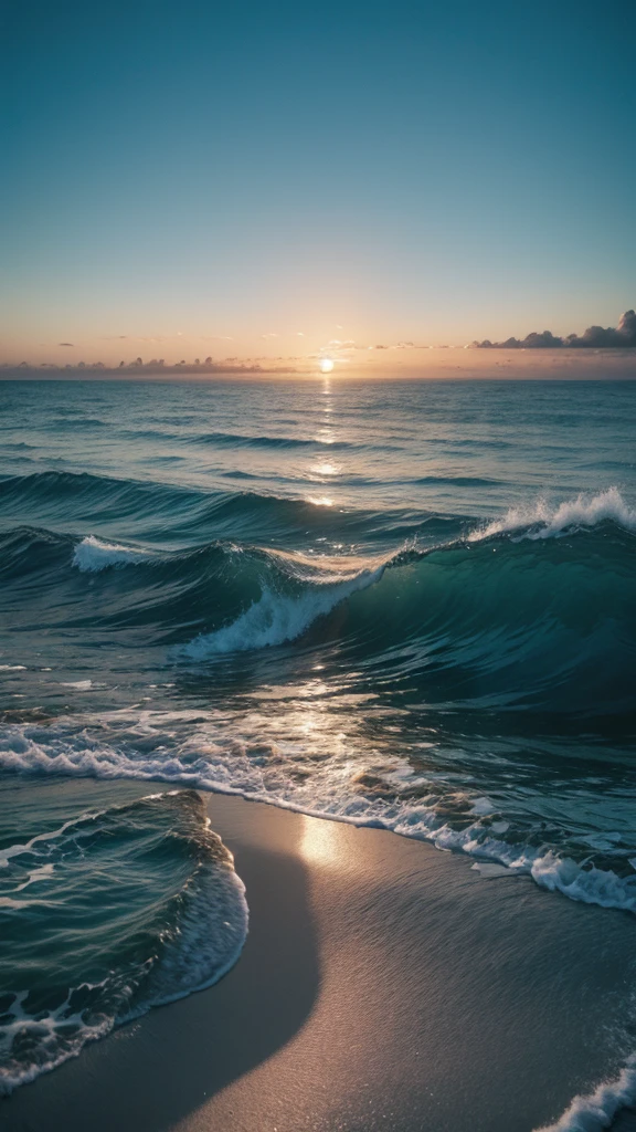 Cena visual: A vast ocean with gentle waves.