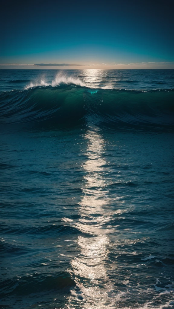 Cena visual: A vast ocean with gentle waves.