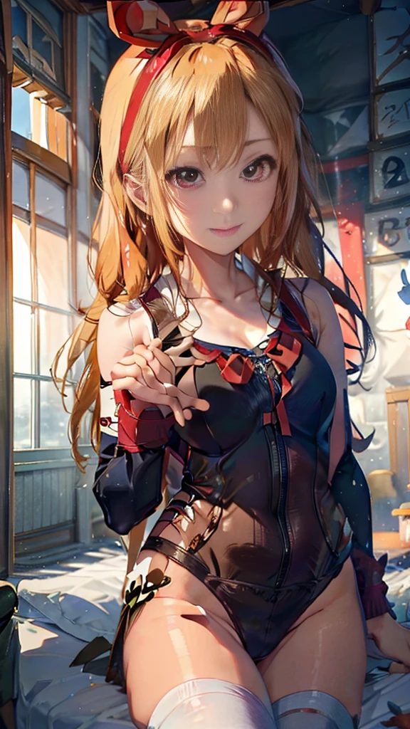 (俯瞰figure),Dynamic Angle,Super detailed, figure, close, Straight, One girl, 
 ((Soryu Asuka Langley, Interface Headset, Red bodysuit:1.4, blonde)),Her eyes shone like dream-like stars,(Glowing Eyes:1.233),(Beautiful and detailed:1.1),(Expressionless),(Are standing), Final Spell（prompt）
(masterpiece, Highest quality, Ultra-high resolution, Perfect Anatomy, Very detailed),
break,
One girl,
,
Red eyes,
Twin tails,
Blonde,
big ribbon in hair,
Idol Costumes,
break,
(Pointing),
(Full Face),
Close one eye,
(Open your mouth),
Glowing Eyes,
smile,
Stage lighting,
(In a white spaceship、Mechanic room with tools and spaceship window),wariza,
(night:1.2),dream-like, [[Delicate fingers and hands:0.55]::0.85],(Finger details),