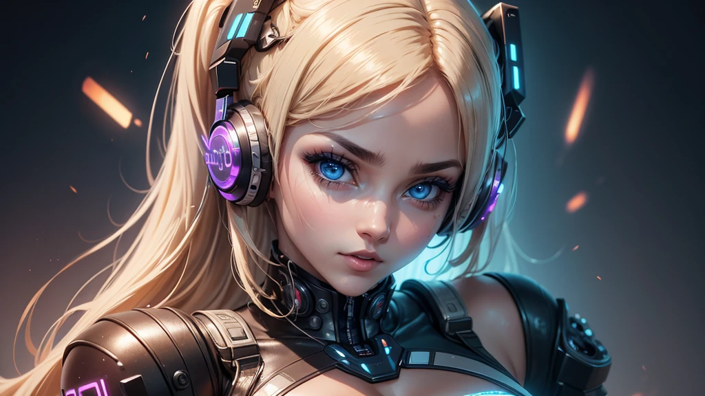 a close up of a woman DJ.  in a futuristic outfit with headphones on, cyber school girl, cyber suit, perfect android girl, cybersuit, cute cyborg girl, cyborg girl, cyber universe style, cybersuits, ig model | artgerm, oppai cyberpunk, cyberpunk anime girl, android heroine, cyborg - girl, female cyberpunk anime girl, robot girl