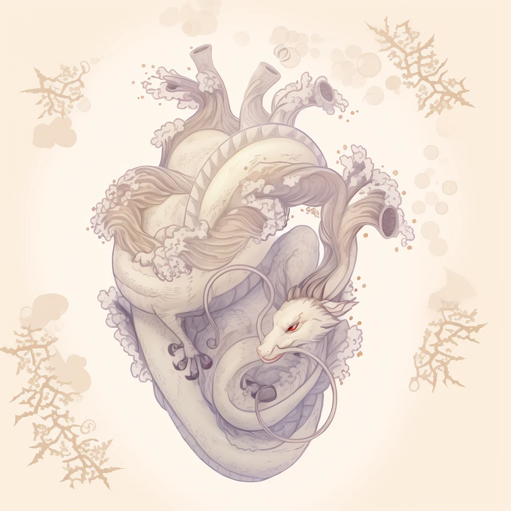 Winter dragon, curled um in the Walter in the shake of a Heart.