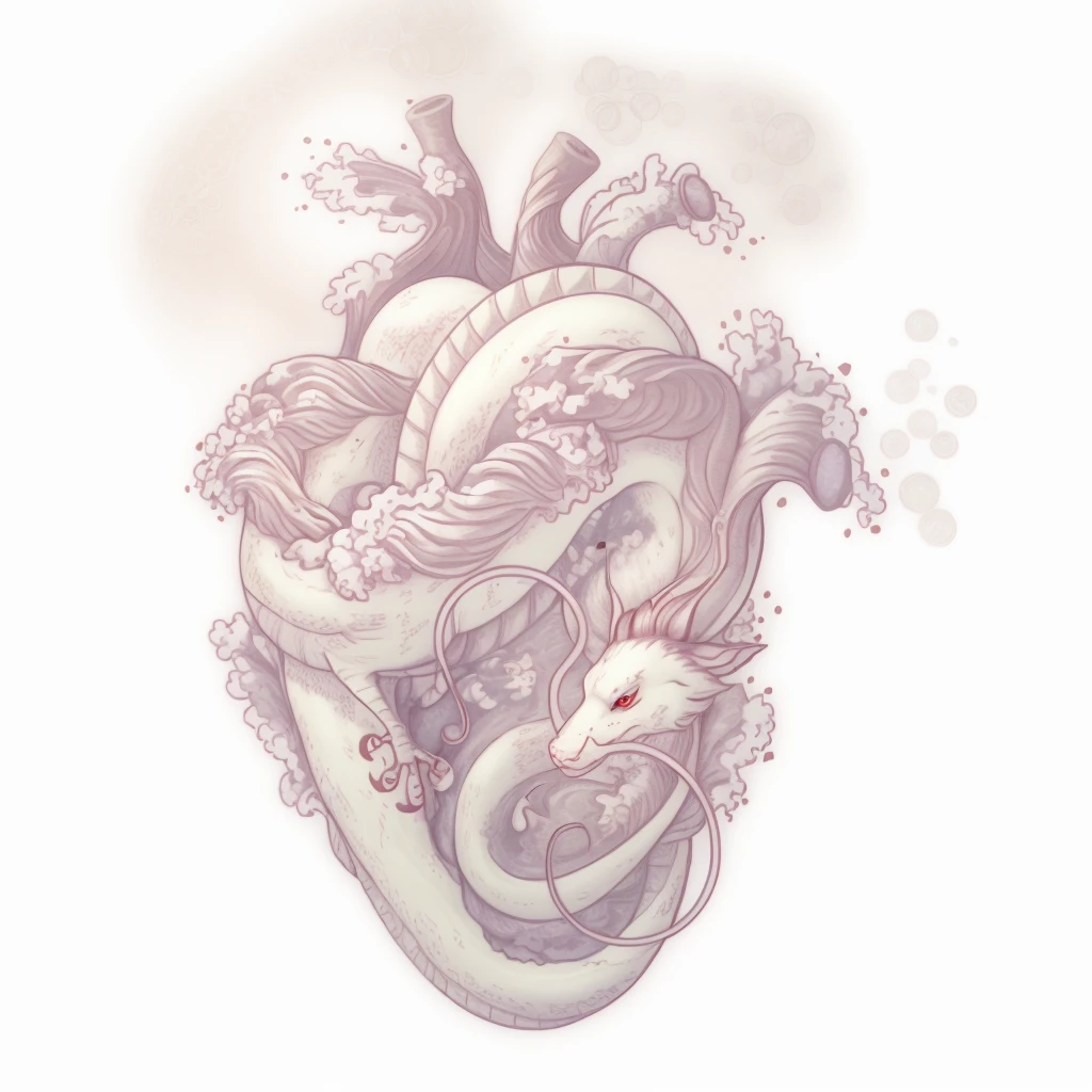 Winter dragon, curled um in the Walter in the shake of a Heart.