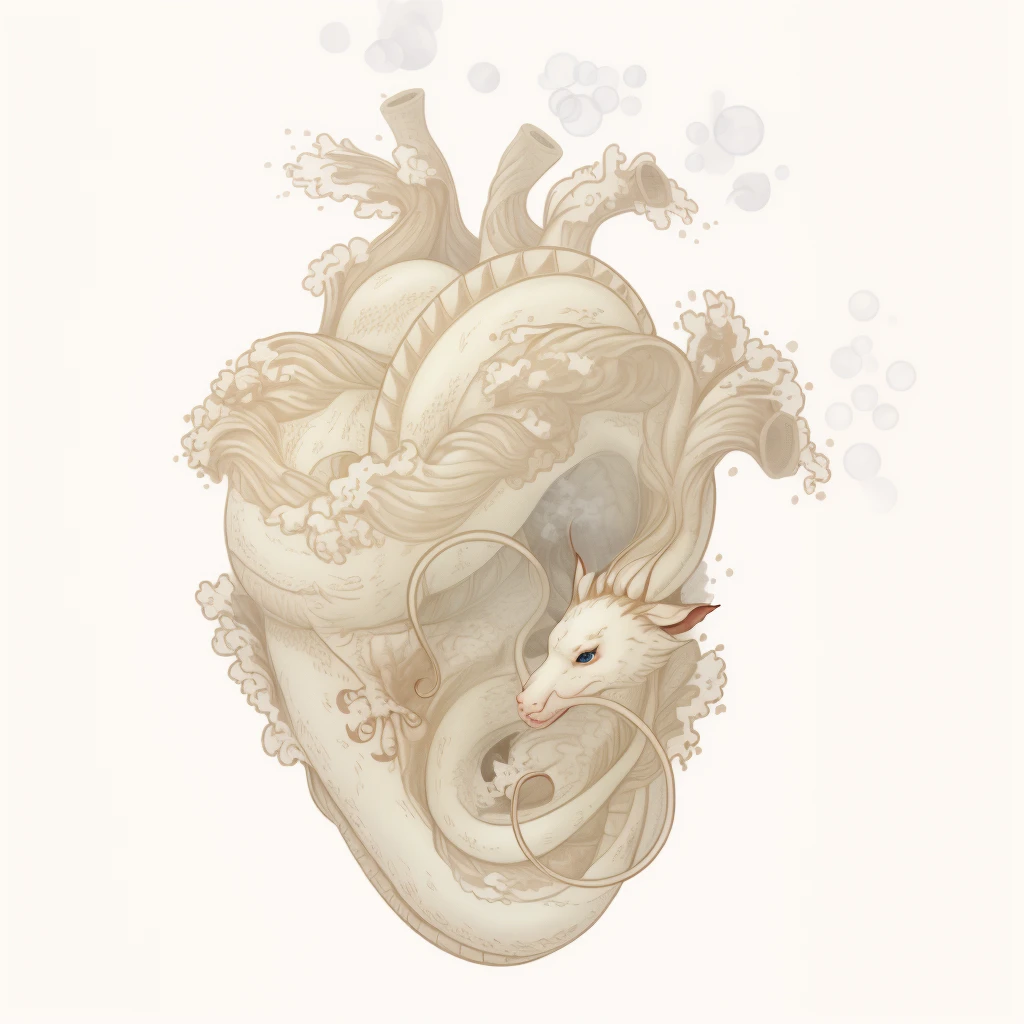 Winter dragon, curled um in the Walter in the shake of a Heart.