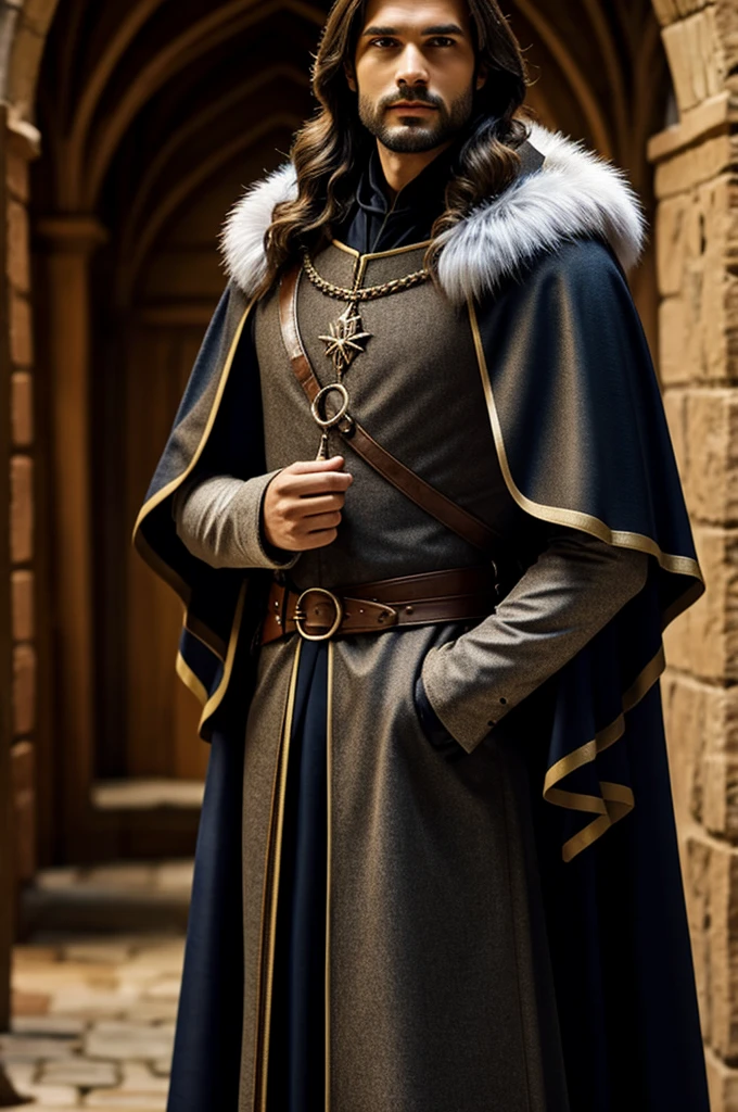 Medieval cape with fur mantle
