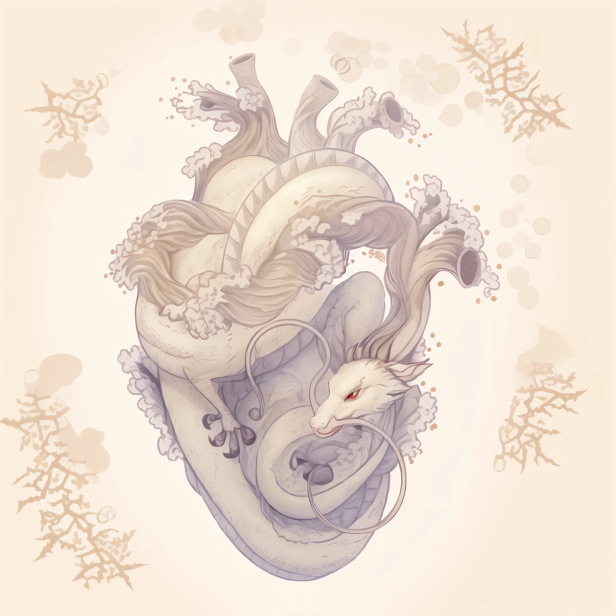 Winter dragon, curled um in the Walter in the shake of a Heart.