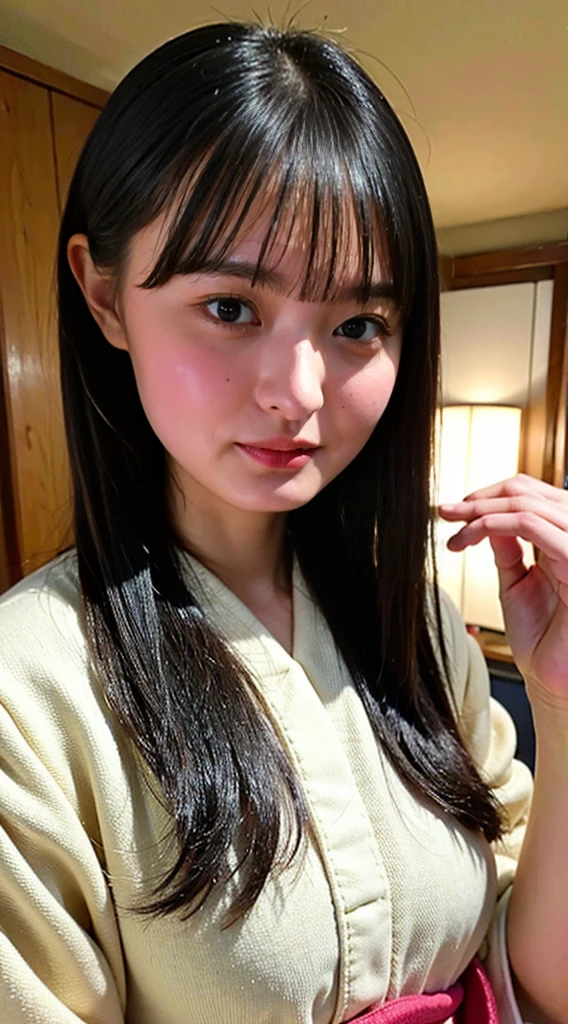masterpiece, highest quality, 4K, Ultra-high resolution, mishoujo, Painting, Beautiful eyes and fine face, figure, Beautiful details, high resolution figure, Shine_white_particle, One girl, Small breasts、Large Breasts、High 、Japanese、Japanese Idols、A kind smile、