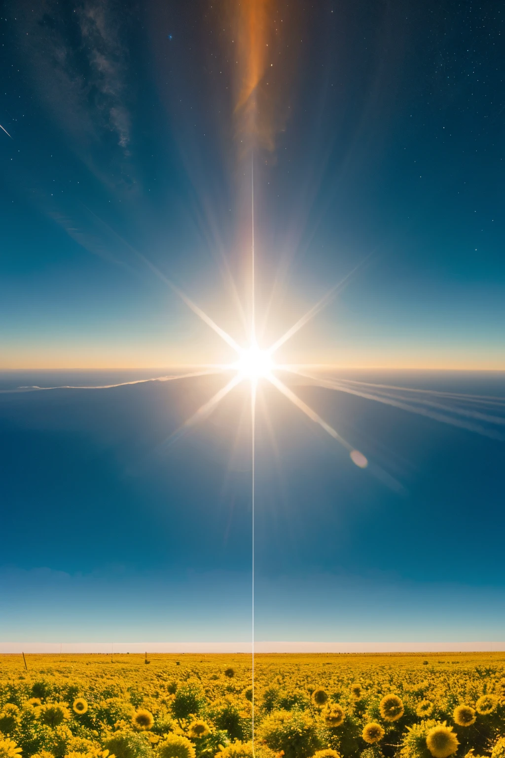Una protoestrella (representing the Sun in formation) with a massive star nearby.