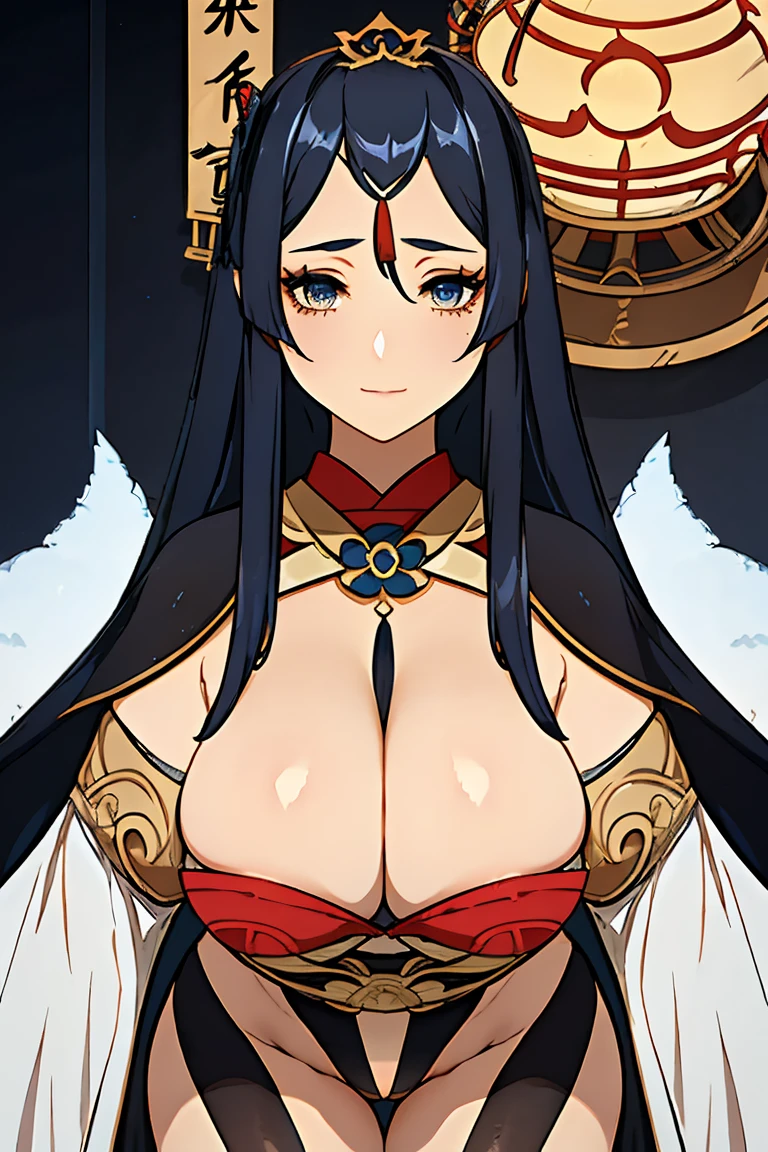 ((Amaterasu)), ((sultry body, winding, thick, extremely beautiful woman, hourglass illustration, breasts big, huge ass , big-ass)),((40 years old woman、facial wrinkles))(shiny hair, Medium Short, wavy), (beautiful eyes, alabaster pale skin, tatoo), ((camel toe)), (Detailed and thick), ((perfect woman image)), (Seios huge asss que estão prestes a explodir、large and drooping breasts), plumpness, thick waist, soft belly. work of art, highest quallity, ((realisitic)), ((1 person)), 8 k quality, Very delicate and beautiful, Official artwork with attention to detail, highly detailed hands, digitl art, hyper details, top fade, black fantasy. (beautiful eyes detalhados, beautiful detailed lips, Highly Detailed Eyes and Face, long eyelashes), (sensual curves,Get on all fours in bed,show cleavage,ssmile, sensuous), (tight slit, camel toe, pubic hair, vulva) Create a captivating visual representation of Amaterasu with a winding, voluptuous physique that accentuates her hourglass illustration. Emphasizes plump breasts and H-shaped bulge, Prominent buttocks, maintain an attractive aura. she has a charming presence, Her body decorated with a unique blend of abstract and realisitic designs. gazing at viewer,((ancient japanese atmosphere))、wearing a thin decorated veil、She wears a luxurious tiara with sparkling jewels..