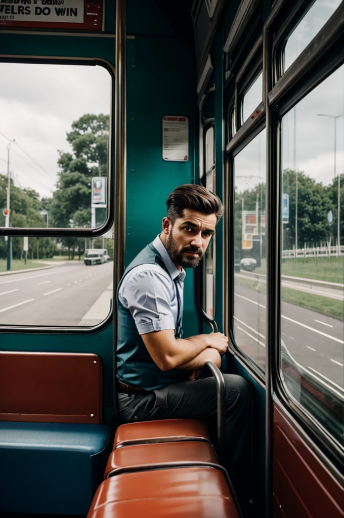 You can make a man sad by looking in the bus window
