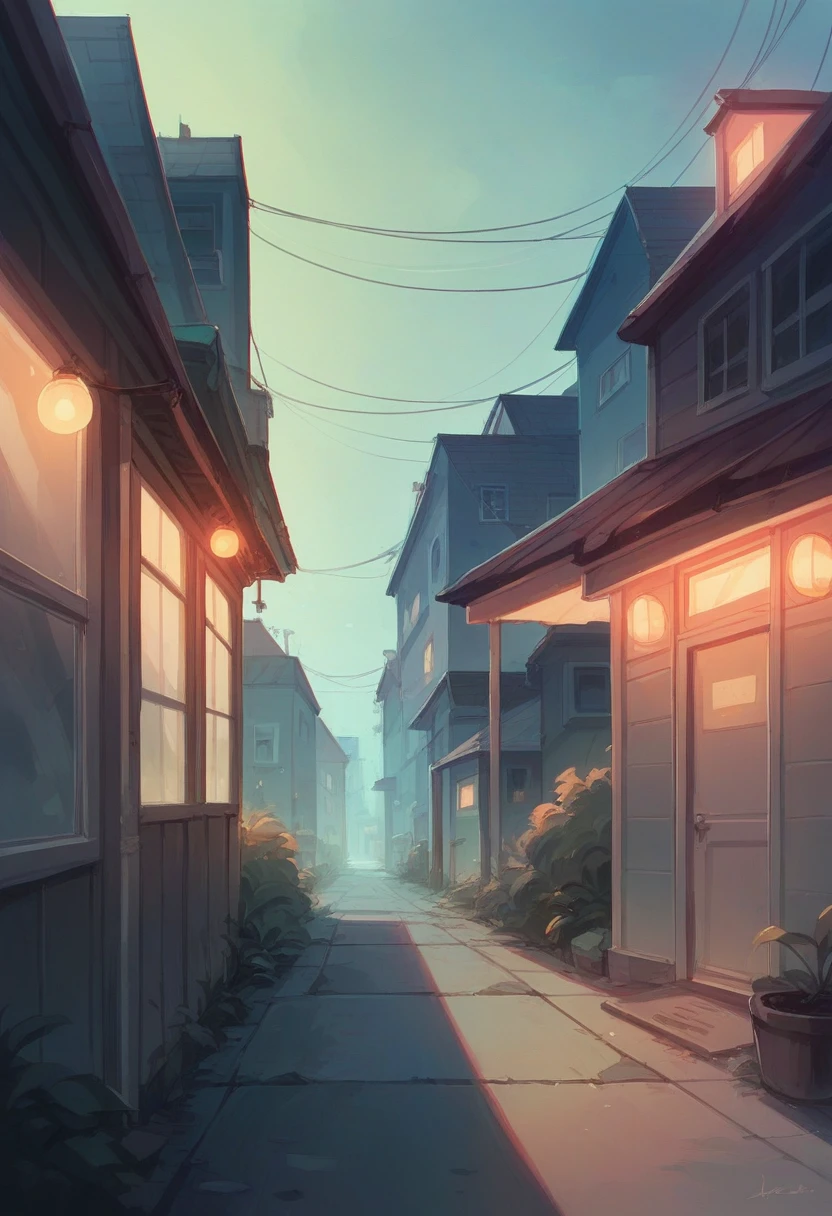 Image of a suburban house at dusk, illuminated by soft lights