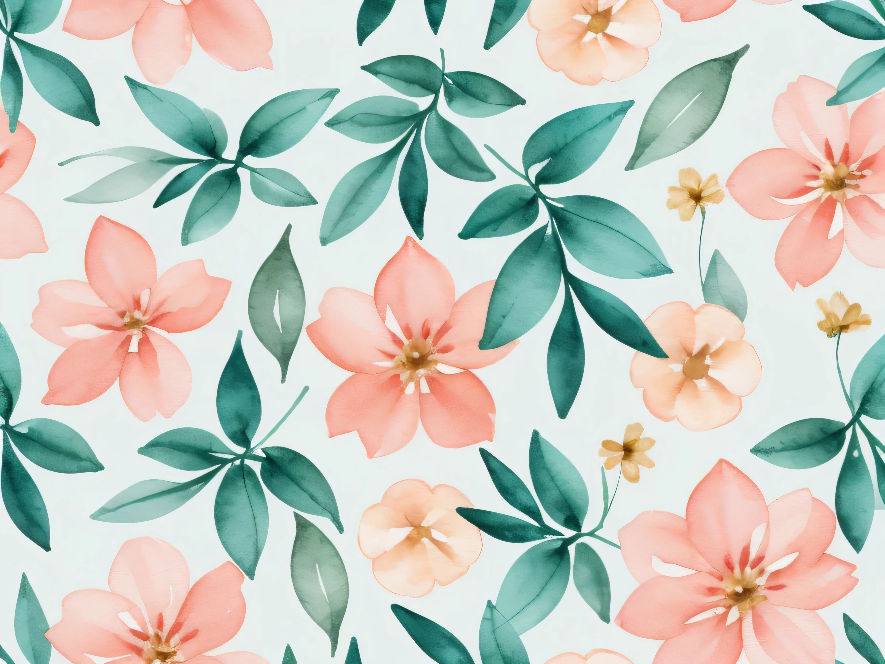 Small floral watercolor pattern, petal, foliage, Calming colors #3b4195 Color background. Watercolor paper texture.