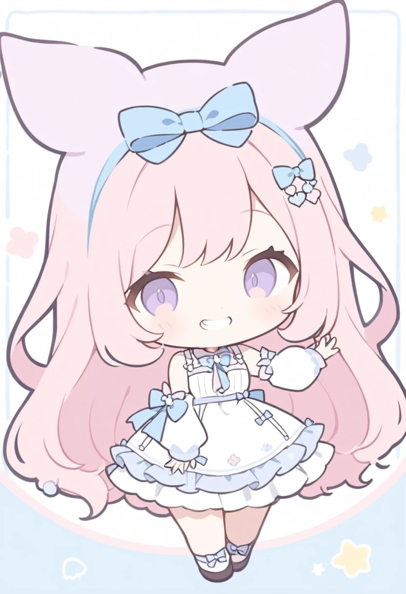 Blue bow, sanrio style, pastel color