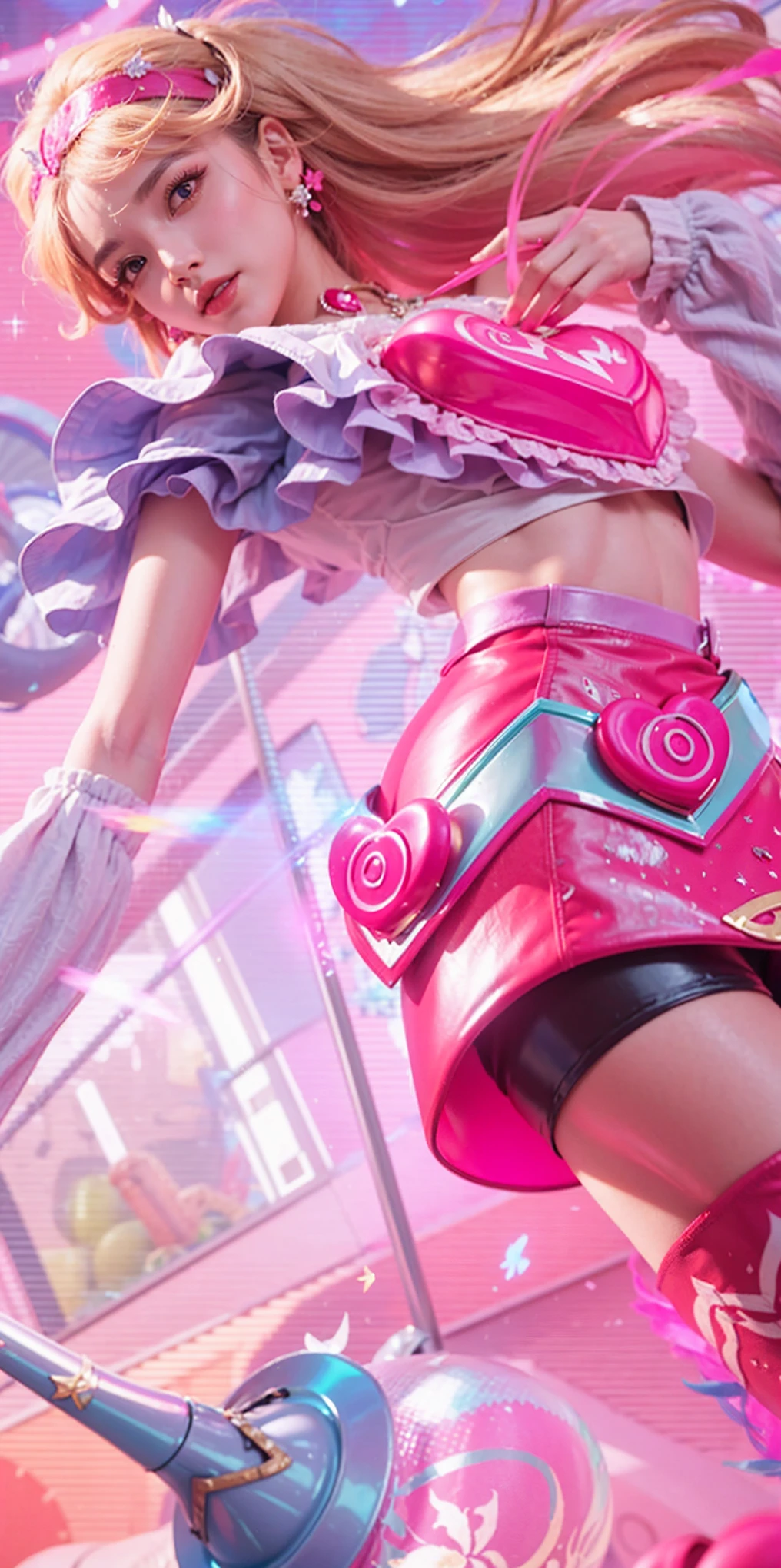 a close up of a 4 girls  ,pink hair , big booobs ,  shadowbringers cinematic, 4 k detail fantasy, a beautiful fantasy empress, game cg, xianxia fantasy, xianxia hero, 2. 5 d cgi anime fantasy artwork, cinematic goddess close shot, ruan jia and artgerm, wow 4 k detail fantasy, hyperdetailed fantasy character