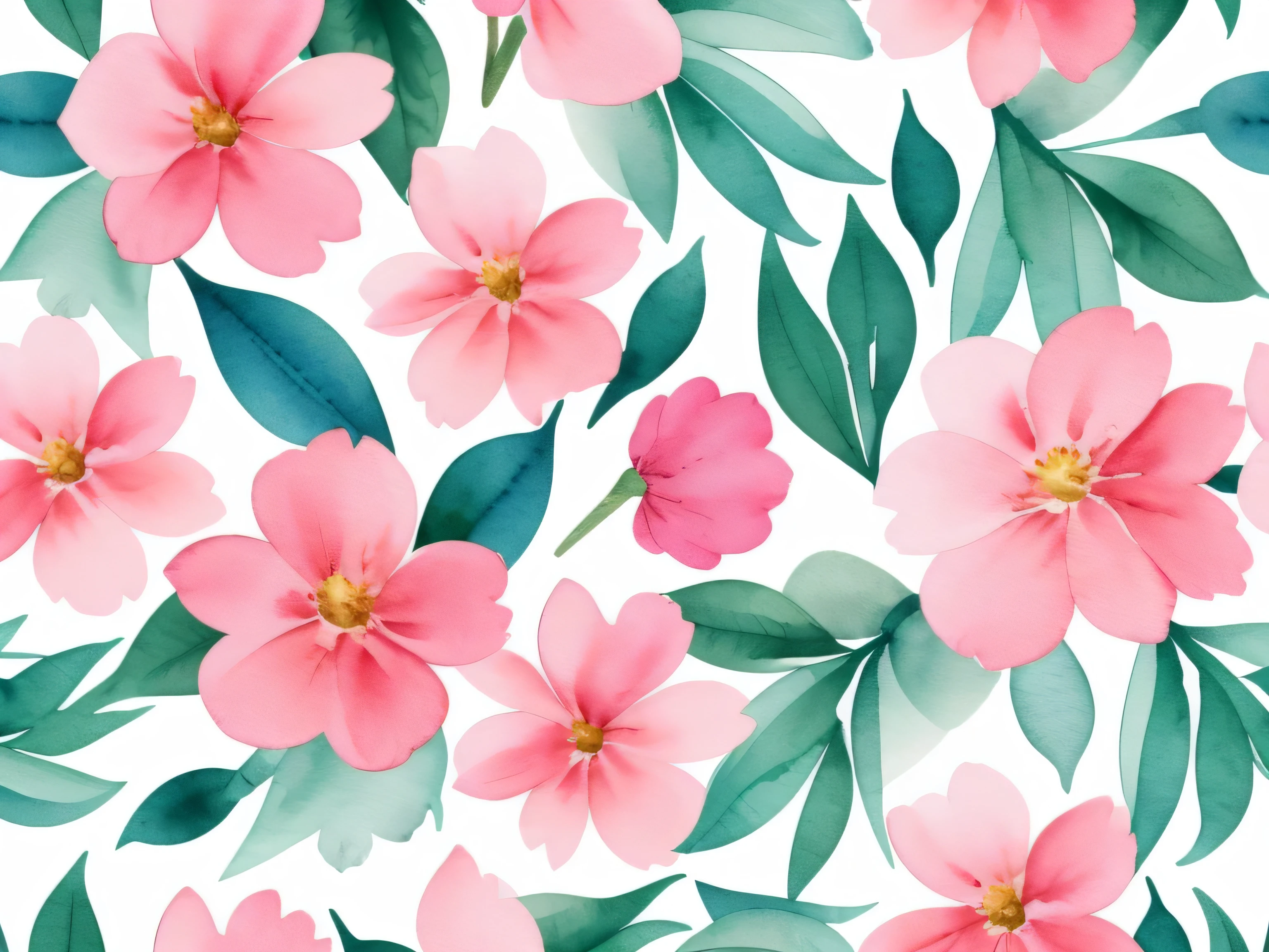 Small floral watercolor pattern, petal, foliage, Calming colors #3b4195 Color background. Watercolor paper texture.
