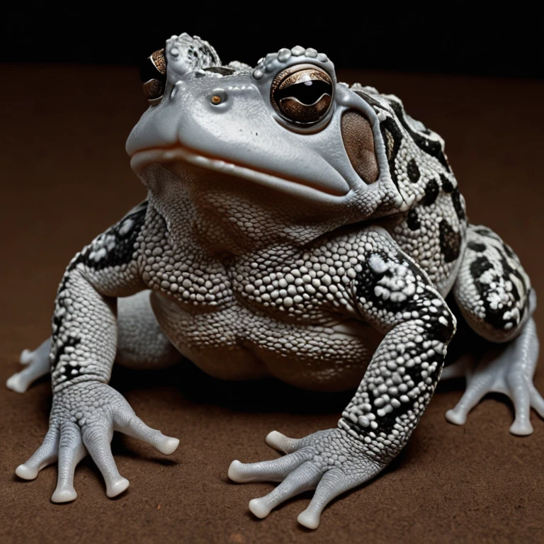 8k, masterpiece, best quality, realistic, higly detailed, antropomorphic toad-like, male, gray skin, afro silver hair