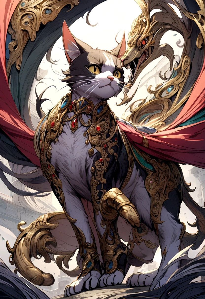 A cat fighting katate