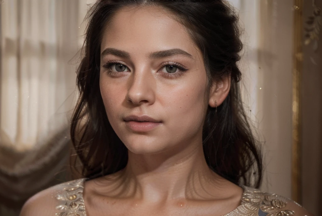 a beautiful woman, 1girl, beautiful detailed eyes, beautiful detailed lips, extremely detailed face, longeyelashes, elegant dress, serene expression, graceful pose, detailed background, intricate patterns, cinematic lighting, warm color palette, oil painting, (best quality,4k,8k,highres,masterpiece:1.2),ultra-detailed,(realistic,photorealistic,photo-realistic:1.37)