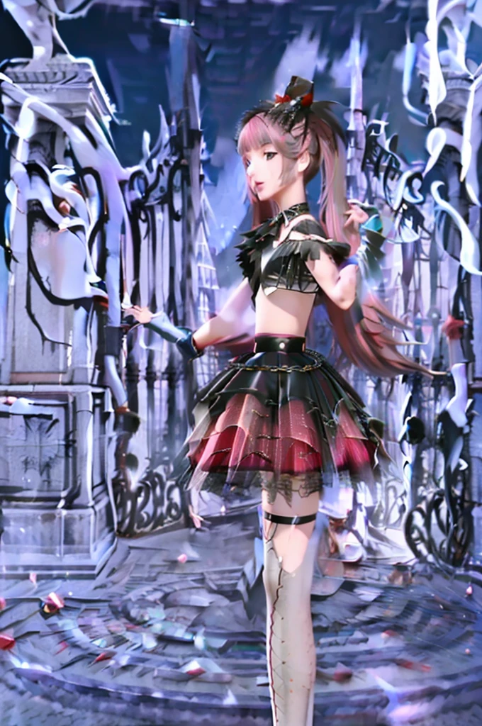 (highres:1.2), vivid colors, sharp focus, ultra-detailed, professional, physically-based rendering, portraits: A girl with beautiful detailed eyes and lips stands in the center of the image. Her face is extremely detailed, with long eyelashes and light makeup. She has a slim face and a slim waist. Her long pink hair is styled with curtain bangs adorned with roses. Her eyelashes and eyebrows are also white, creating a unique and ethereal look. Her lips are pink, and her eyes are a light blue color, adding a touch of softness to her overall appearance. 

The girl is wearing a Victorian-style dress in white, which adds a classic and elegant element to the composition. She is also wearing a white corset, accentuating her waist even more. Her hair is adorned with pearls, and she has pearls around her neck and wrist, adding a touch of luxury and sophistication. Despite the detailed description, her breasts are small, but she has an ample figure with big hips, thighs, and ass, she has angel wings .

The image is of the best quality, with a 4k resolution and high level of detail. The colors are vivid, and the image has a sharp focus. The rendering is done professionally, using physically-based techniques to create a realistic and lifelike appearance. The overall style of the image is portraits, focusing on capturing the beauty and details of the girl's face and features. The lighting is carefully designed to enhance the facial features and create a sense of depth in the image.