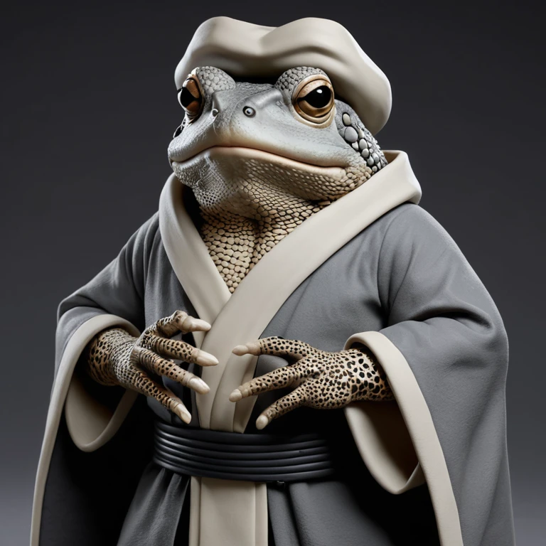 8k, masterpiece, best quality, realistic, higly detailed, anthropomorphic toad-like, male, gray skin, afro silver hair, humanoid toad, anthropomorphic toad-like, anthropomorphic toad-like, anthropomorphic toad-like, fukasaku from naruto, wizard robes, black power hair