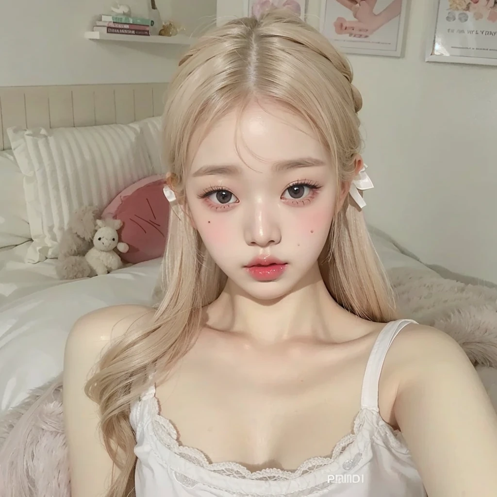 Wonyoung from IVE face, foto realista, ultra HD, 8k, big juicy lips
