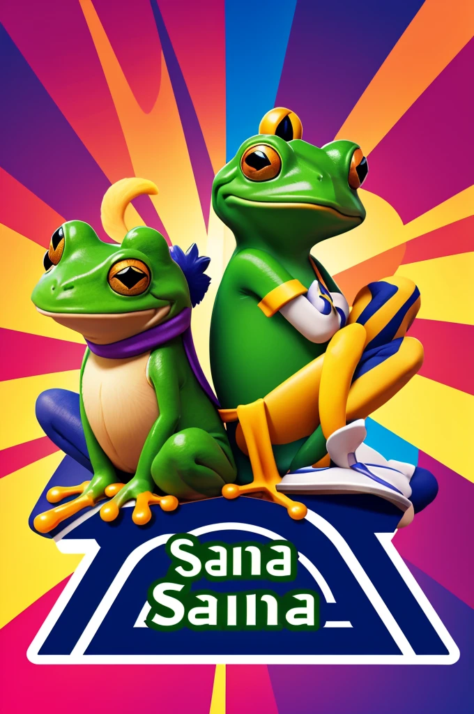 Generates logo of a company called sana sana tail of frog 