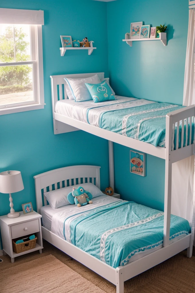 blue, moana, toddler themed bedroom