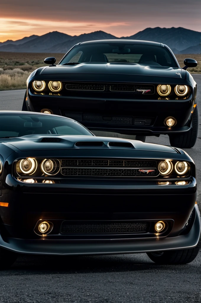 I want a phone wallpaper that shows a black Dodge Challenger