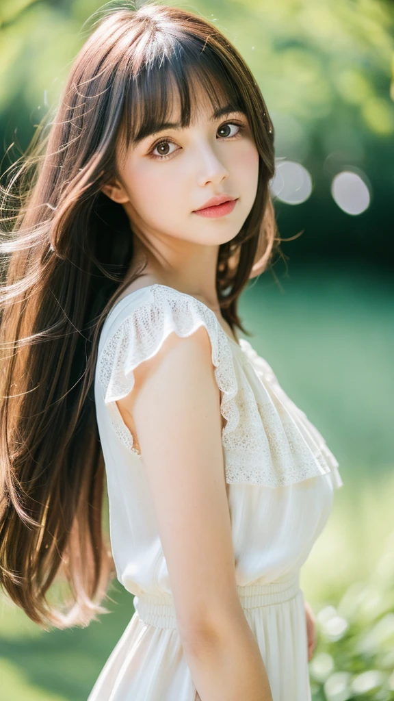 (Random Nationality):1.5, masterpiece, Highest quality, 8K, 20th Generation, (Large Breasts:1.2), cute, alone, sad, close, cute, Girlish, Delicate girl, Pure beauty, RAW Photos, Professional photography, Portraiture, Soft Light, Professional Lighting, Backlight, Upper Body, avert your eyes, Sophisticated, Film Grain, (Eyes and facial details:1.0), Beautiful straight hair, Hair swaying in the wind, Silk blouse, Random hairstyle