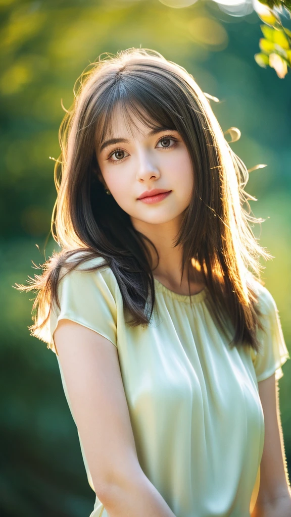 (Random Nationality):1.5, masterpiece, Highest quality, 8K, 20th Generation, (Large Breasts:1.2), cute, alone, sad, close, cute, Girlish, Delicate girl, Pure beauty, RAW Photos, Professional photography, Portraiture, Soft Light, Professional Lighting, Backlight, Upper Body, avert your eyes, Sophisticated, Film Grain, (Eyes and facial details:1.0), Beautiful straight hair, Hair swaying in the wind, Silk blouse, Random hairstyle