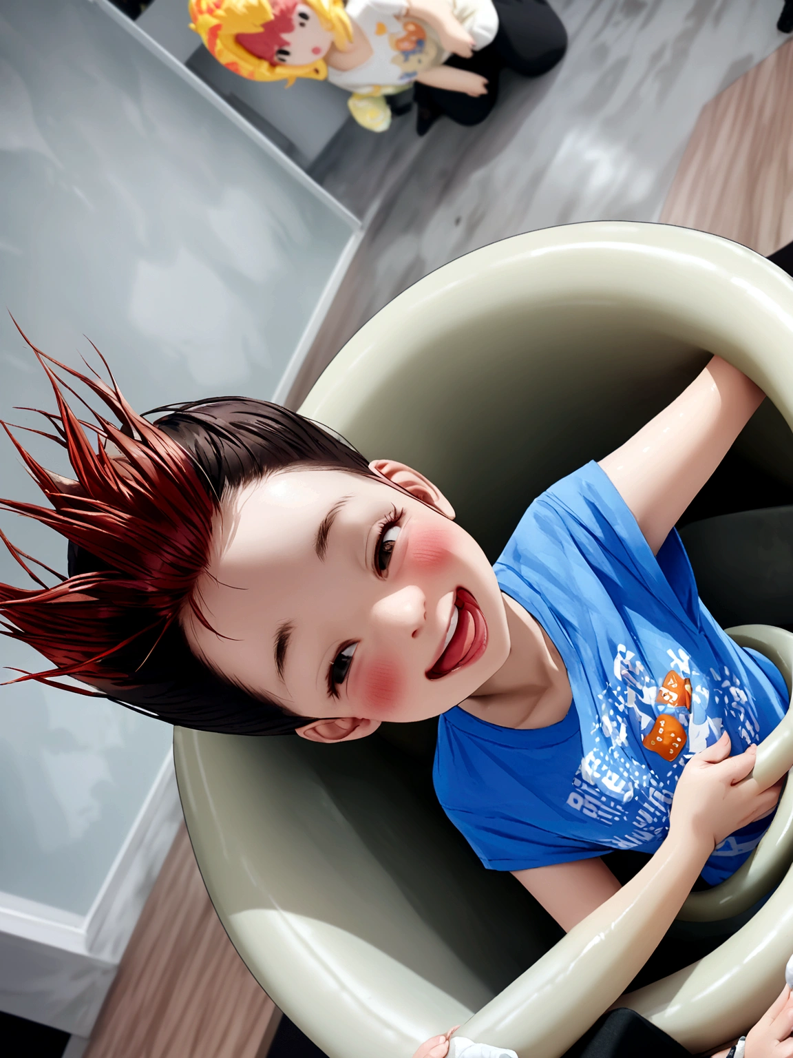 Place the uploaded image on a t-shirt print with a model