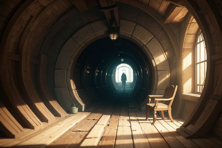 Once upon a time there lived a hobbit in a hole underground. Not in some disgusting dirty damp hole, where worm tails stick out from all sides and there is a nasty smell of mold, but not in a dry sandy bare hole, where there is nothing to sit on and nothing to eat. No, the hole was a hobbit, which means it’s well-maintained.
It started out perfectly round, like a porthole, door, painted green, with a shining copper handle right in the middle. The door opened inward, into a long corridor, train tunnel-like, but the tunnel is without burning and without smoke and is also very comfortable: the walls were covered with panels, the floor is tiled and carpeted, polished chairs lined the walls, and everywhere there were hooks for hats and coats, because the hobbit loved guests. The tunnel wound further and further and went quite deep, but not into the very depths of the Hill, as it was called by the inhabitants for many miles in circumference. There were doors on both sides of the tunnel - many, many round doors..
